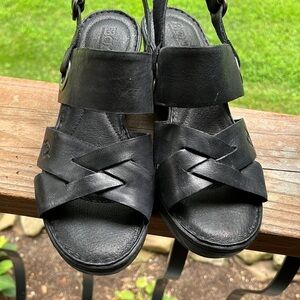 Born Black Leather Sandals